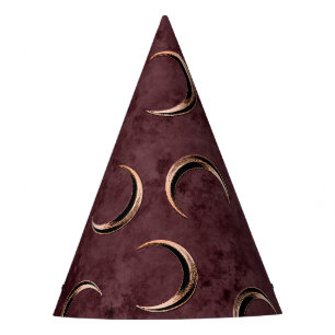 Chapeaux De Fêtes Rose Gold et Burgundy Gothique Céleste Halloween