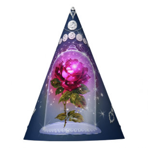 Chapeaux De Fêtes Rose rouge magique enchantée Fête de bling floral