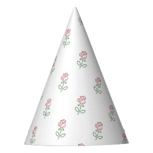 Chapeaux De Fêtes Roses Rouges, Motif De Roses, Fleurs