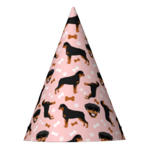 Chapeaux De Fêtes Rottweiler Rottie Pink Girl Motif Pawprint