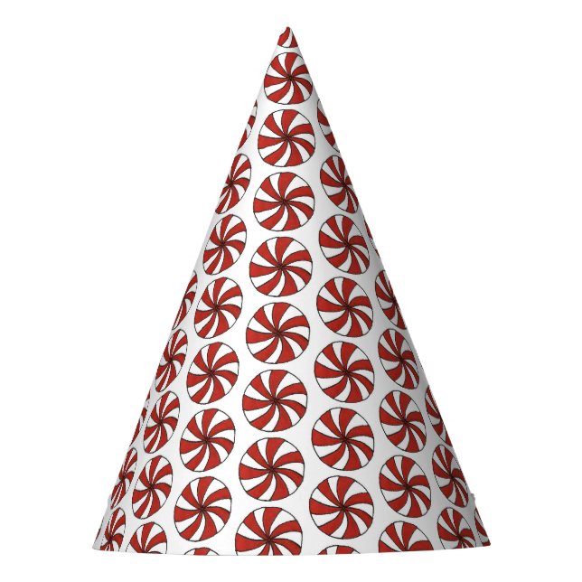 Chapeaux De Fêtes Rouge Blanc Peppermenthe Swirl Monnaie Noël (Devant)