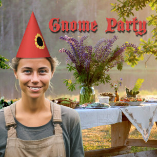 Chapeaux De Fêtes Rouge Gnome avec Fleur