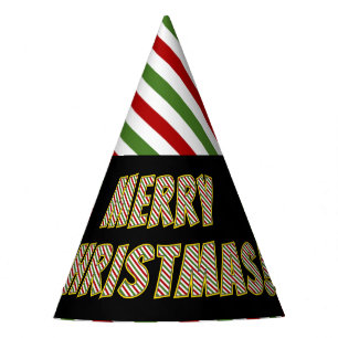 Chapeaux De Fêtes Rouge, vert et blanc "MERCI NOËL !"