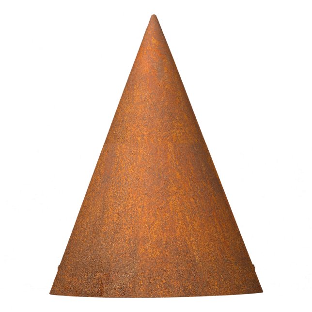 Chapeaux De Fêtes Rouille noire, texture métallique gros plan. (Devant)