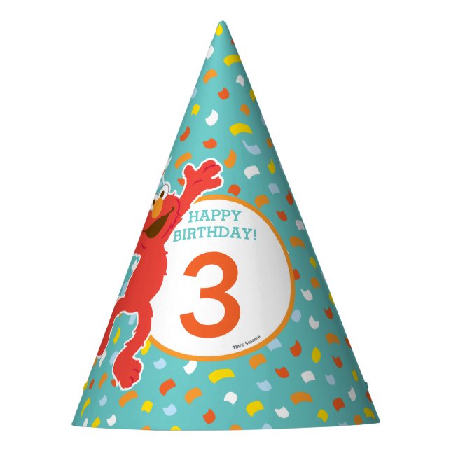 Chapeaux De Fêtes Rue Sésame | Elmo - Cupcake & Confetti Anniversair (Devant)