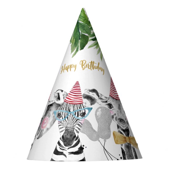 Chapeaux De Fêtes Safari Animals Wild One Birthday Party Casquette (Devant)