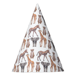 Chapeaux De Fêtes Safari Baby Animals Motif 
