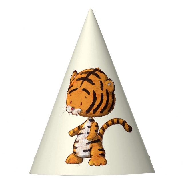 Chapeaux De Fêtes Safari Tigre premier anniversaire (Devant)