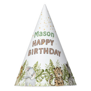 Chapeaux De Fêtes Safari Wild One Aquarelle Anniversaire