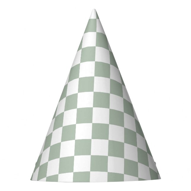 Chapeaux De Fêtes Sage Green and White Checkered  (Devant)