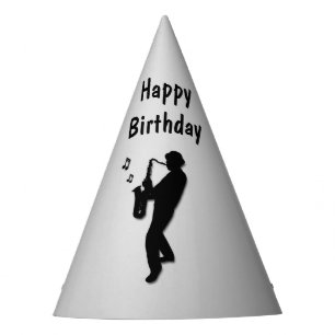 Chapeaux De Fêtes Saxophone Joueur Silver Anniversaire