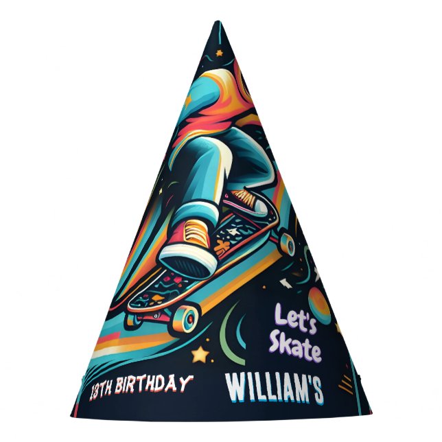 Chapeaux De Fêtes Scooter Jump Zone Skateboard 13e anniversaire (Devant)