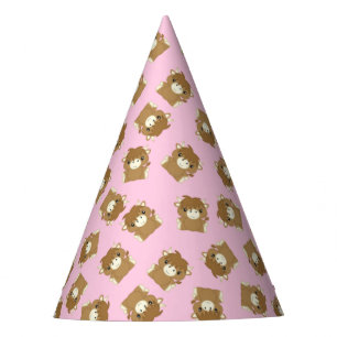 Chapeaux De Fêtes Scottish Highland Cow fête d'anniversaire rose