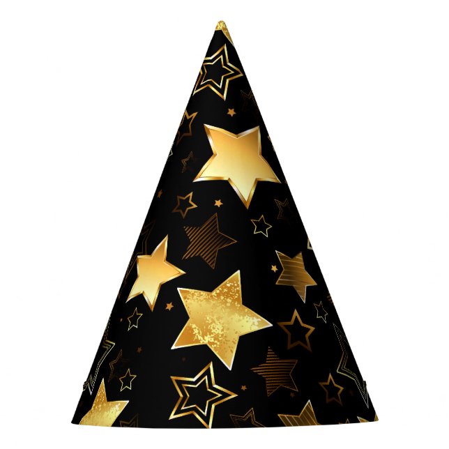 Chapeaux De Fêtes Seamless pattern with Golden Stars (Devant)
