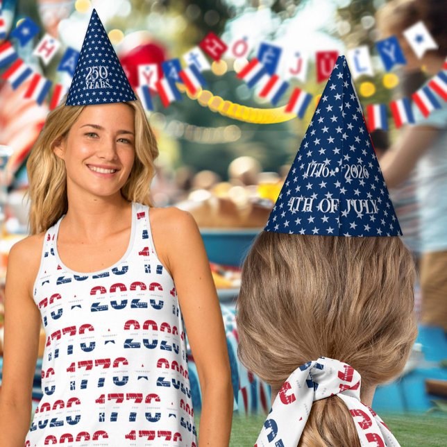 Chapeaux De Fêtes Semiquincentennial Star Spangled Silver Navy Blue  (Créateur téléchargé)