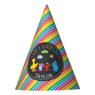 Chapeaux De Fêtes Sesame Street Pals Chalkboard Arc-en-ciel 1er anni