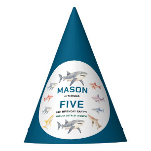 Chapeaux De Fêtes Shark Splash 5e anniversaire Enfants mignons de