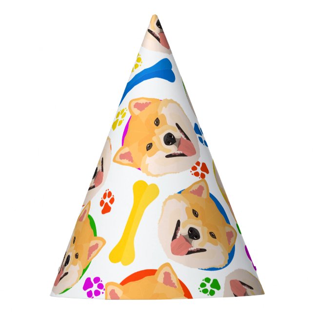 Chapeaux De Fêtes Shiba coloré et espiègle Inu (Devant)
