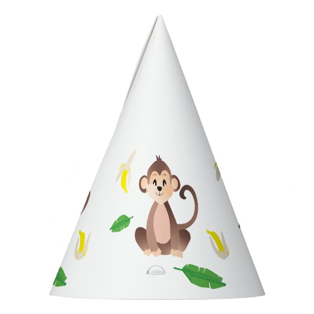 Chapeaux De Fêtes Singe À Feuille Tropicale Bananes Peellées (Gauche)
