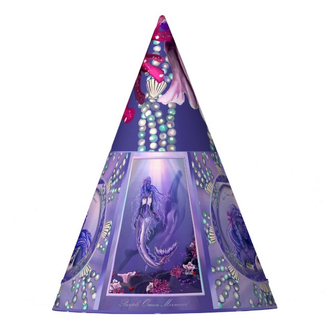 Chapeaux De Fêtes Sirène d'océan violet (Devant)