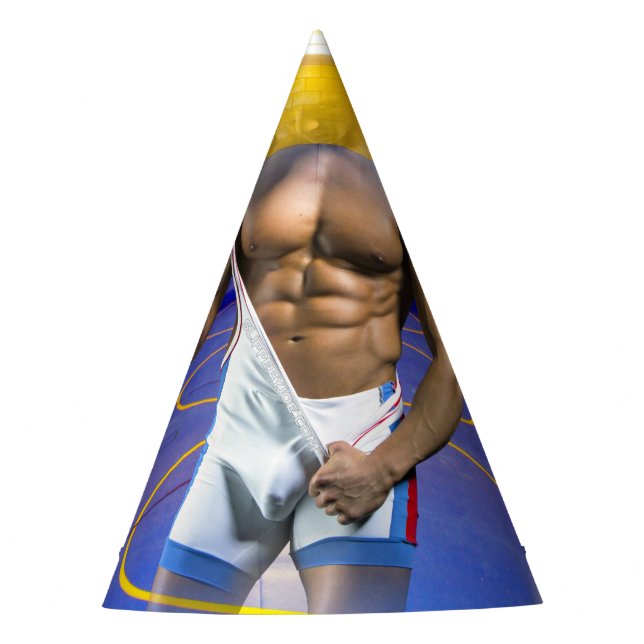 Chapeaux De Fêtes SlipperyJoe's musculaire bulge six pack gym trai (Devant)
