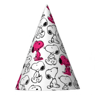 Chapeaux De Fêtes Snoopy Black & Magenta Motif