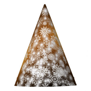 Chapeaux De Fêtes Snowflake sapin de Noël avec Arrière - plan d'or