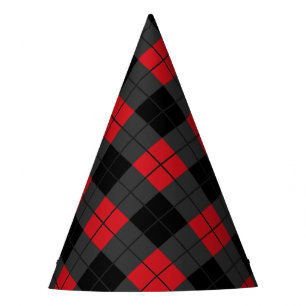 Chapeaux De Fêtes Soirée de Black Red Plaid