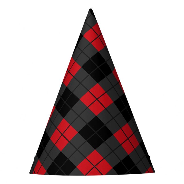 Chapeaux De Fêtes Soirée de Black Red Plaid (Devant)