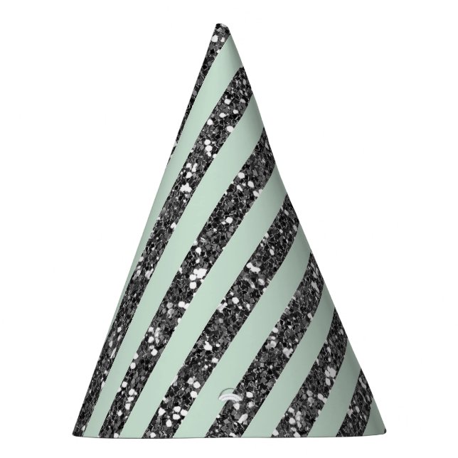 Chapeaux De Fêtes Soirée Parties scintillant Minty Green & Silver (Droite)