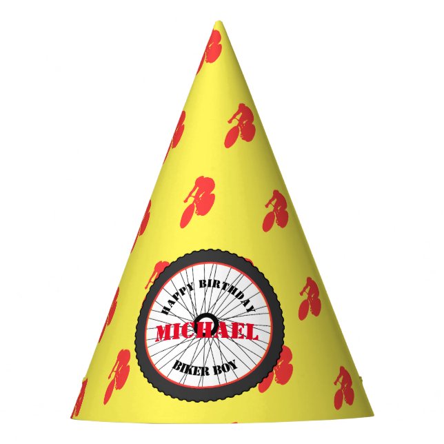 Chapeaux De Fêtes Sport Joyeux anniversaire Biker Boy (Devant)
