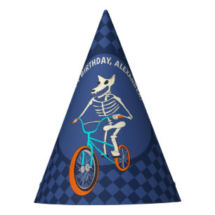 Chapeaux De Fêtes Squelette de loup-garou sur un vélo BMX pour l'ann
