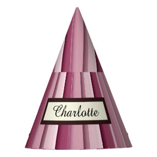 Chapeaux De Fêtes Stripes verticales contemporaines de couleur rose