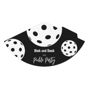 Chapeaux De Fêtes Style Rétro Neon Noir Thème Pickleball Anniversair