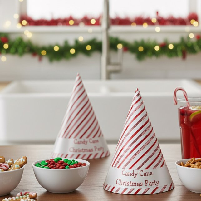 Chapeaux De Fêtes Sucre de canne Noël Fête Casquette  (Grab these easy, fun candy cane hats for instant festive cheer!)