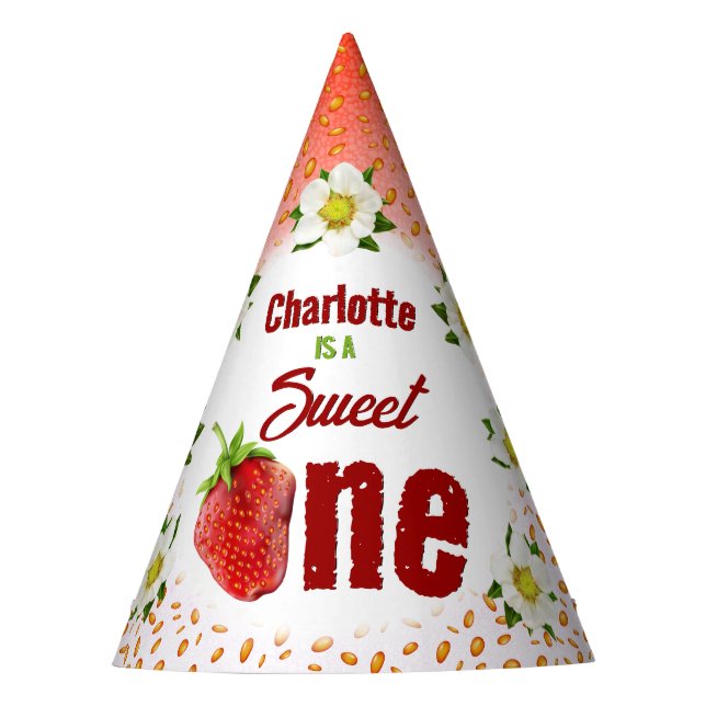 Chapeaux De Fêtes Sucre fraise un premier anniversaire (Devant)