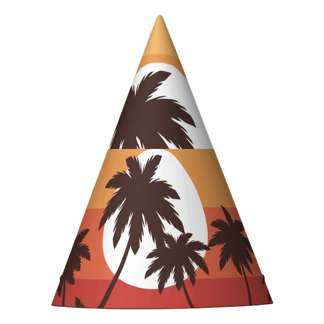 Chapeaux De Fêtes Sunset Tropical Palm Beach Vintage (Devant)