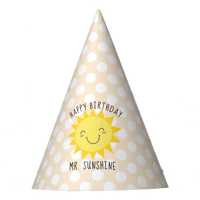 Chapeaux De Fêtes Sunshine Face Gold Joyeux anniversaire (Devant)