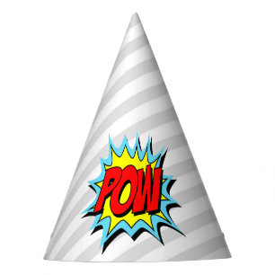 Chapeaux De Fêtes Superhero Pow à thème - Gris