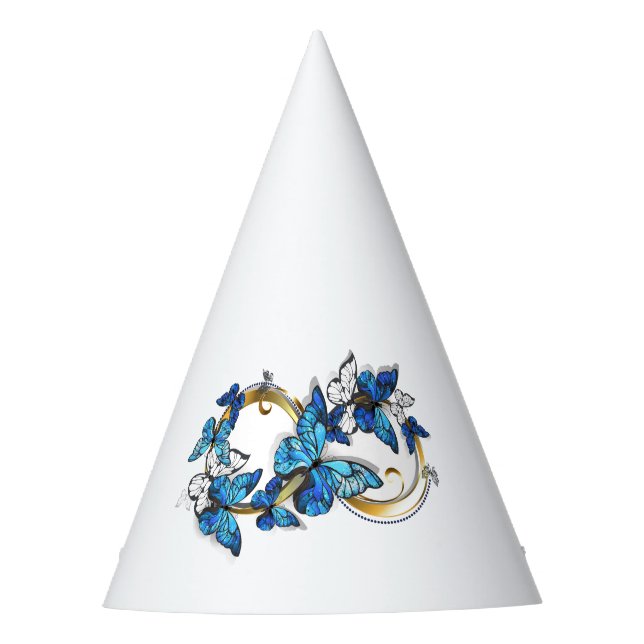 Chapeaux De Fêtes Symbole infini de papillons Morpho bleus (Devant)