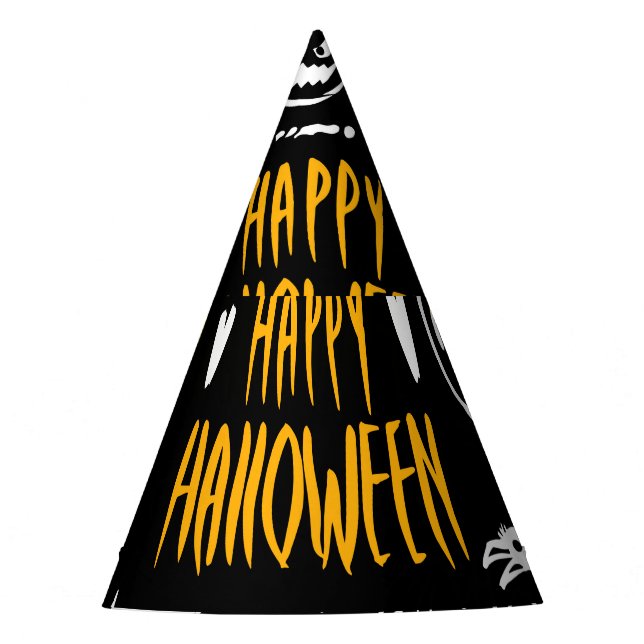 Chapeaux De Fêtes Symboles d'Halloween dessinés à la main, collectio (Devant)