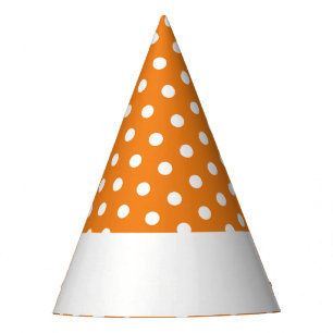 Chapeaux De Fêtes Taches blanches brillantes sur orange 