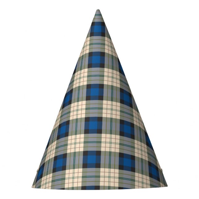 Chapeaux De Fêtes Tartan plaids motif - beige bleu traditionnel (Devant)