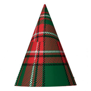 Chapeaux De Fêtes Tartan traditionnel : motif plaid rouge-vert.