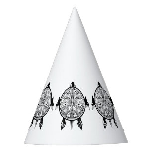 Chapeaux De Fêtes Tatouage de Tribal Turtle Shield