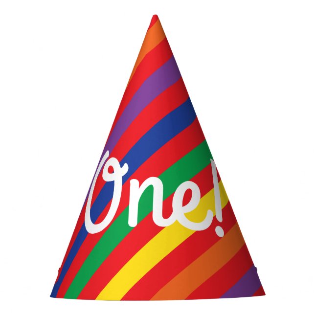 Chapeaux De Fêtes Teddy Bear Rainbow Cute 1ère fête anniversaire (Devant)