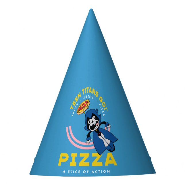 Chapeaux De Fêtes Teen Titans Go ! Corbeau "Pizza de la Justice Véri (Devant)