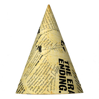 Chapeaux De Fêtes Texte du journal de presse avec vieux papier