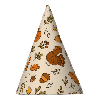 Chapeaux De Fêtes Thanksgiving Doodles Seamless Pattern