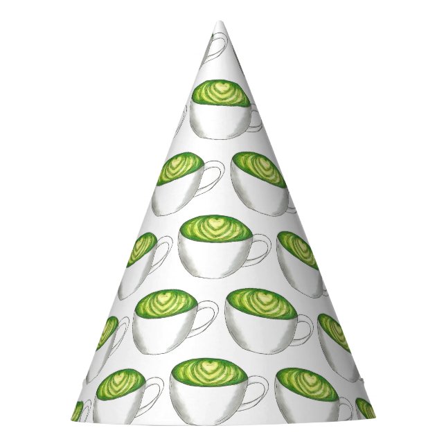 Chapeaux De Fêtes Thé japonais Matcha Green Latte Teacup Foin (Devant)
